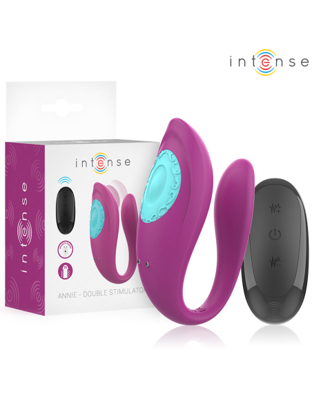 INTENSE - ANNIE U-SHAPED VIBRATOR AND STIMULATOR PURPLE REMOTE CONTROL
