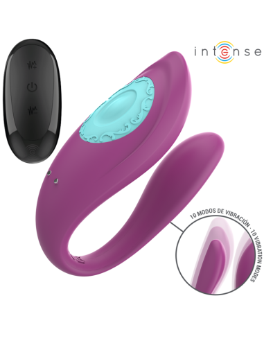 INTENSE - ANNIE U FORMOS VIBRATORIUS IR STIMULIATORIUS VIOLETINIS NUOTOLINIO VALDYMO PULTELIS