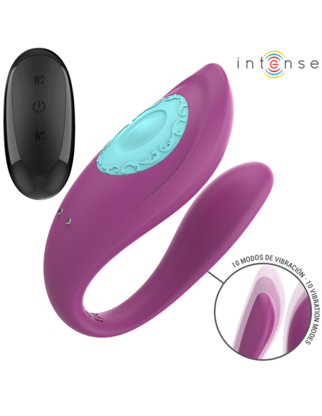INTENSE - ANNIE U FORMOS VIBRATORIUS IR STIMULIATORIUS VIOLETINIS NUOTOLINIO VALDYMO PULTELIS