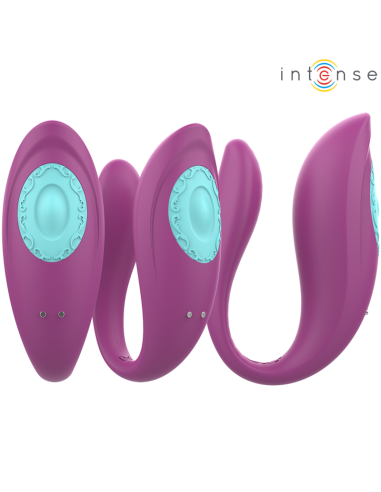 INTENSE - ANNIE U FORMOS VIBRATORIUS IR STIMULIATORIUS VIOLETINIS NUOTOLINIO VALDYMO PULTELIS