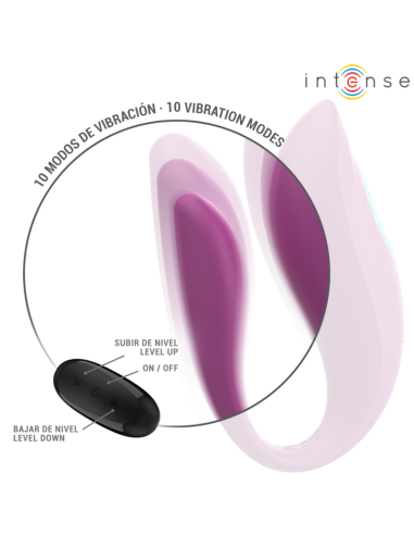 INTENSE - ANNIE U FORMOS VIBRATORIUS IR STIMULIATORIUS VIOLETINIS NUOTOLINIO VALDYMO PULTELIS