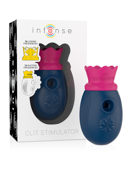 INTENSE - CLITORIS STIMULATOR 10 SUCTION AND LICKING MODES - BLUE