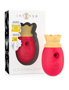 INTENSE - CLITORIS STIMULATOR 10 SUCTION AND LICKING MODES - RED