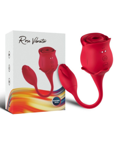ARMONY - ROŽINIS KLITORIO ČIULPTUVAS IR VIBRATORIUS STIPRUS 10 REŽIMŲ, RAUDONAS