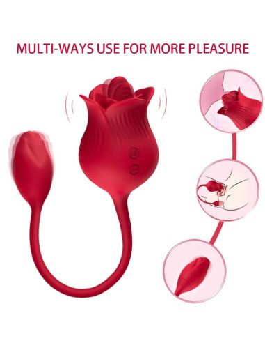 ARMONY - PINK CLITORIS STIMULATOR VIBRATOR WITH TAIL 10 MODES RED