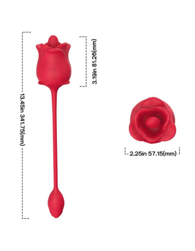 ARMONY - ROŽINIS 2 IN 1 SIURBIMO STIMULIACIJOS IR VIBRACIJOS 10 REŽIMŲ SU RAUDONA UODEGELE