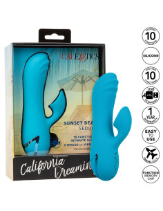 CALEXOTICS - „SUNSET BEACH SEDUCER“ VIBRATORIUS IR STIMULIATORIUS, 10 FUNKCIJŲ, MĖLYNAS 2