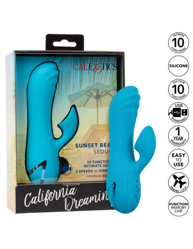CALEXOTICS - SUNSET BEACH SEDUCER VIBRATOR and STIMULATOR 10 FUNCTIONS BLUE