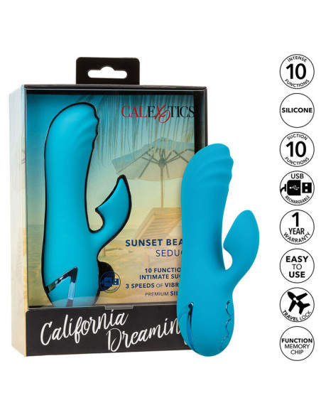 CALEXOTICS - SUNSET BEACH SEDUCER VIBRATOR and STIMULATOR 10 FUNCTIONS BLUE