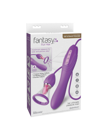 FANTASY FOR HER - ULTIMATE PLEASURE MAX SUCTION HOSE WITH STIMULATING TONGUE PURPLE