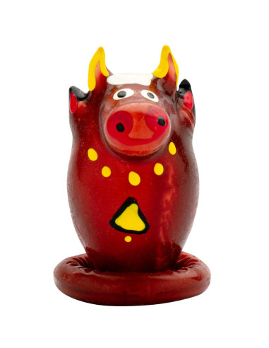 CONDOMERIE - HANDPAINTED NOVELTY CONDOMS BULL MODEL 1