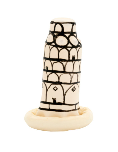 CONDOMERIE - HANDPAINTED NOVELTY CONDOMS PISA TOWER
