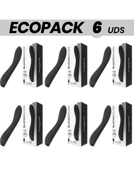 ECOPACK 6 UNITS - BLACKandSILVER KEAN VIBRATOR TOUCH CONTROL
