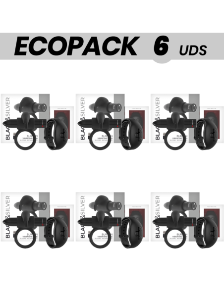 ECOPACK 6 VIENETAI - BLACKandSILVER BURTON NUOTOLINIO VALDYMO POSIES ŽIEDAS WATCHME