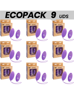 ECOPACK 9 VIENETAI - WOMANVIBE ALSAN EGG NUOTOLINIO VALDYMO PULTAS JUODAS SILIKONINIS VIOLETINIS