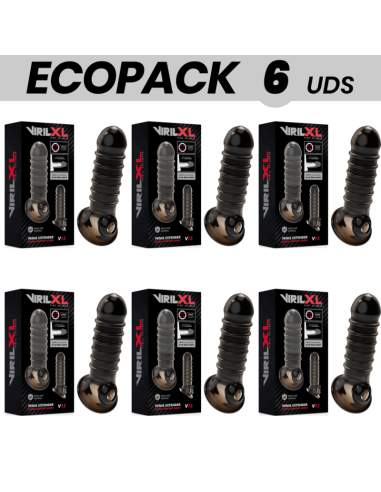 ECOPACK 6 UNITS - VIRILXL PENIS EXTENSION AND SHEATH V15 BLACK