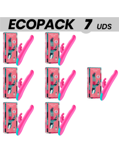 ECOPACK 7 UNITS - HAPPY LOKY PLUTO RABBIT VIBRATOR and ROTATOR COMPATIBLE WITH WATCHME WIRELESS TECHNOLOGY