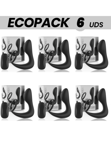 ECOPACK 6 UNITS - BLACKandSILVER ANAL MASSAGER REMOTE CONTROL RECHARGEABLE SILICONE BLACK