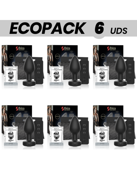 ECOPACK 6 UNITS - IBIZA ANAL PLUG REMOTE CONTROL SIZE M