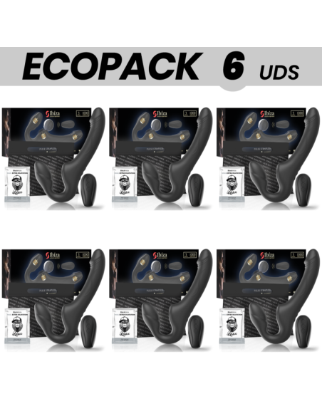 ECOPACK 6 VIENETŲ - IBIZA VIBRATORIUS BE PĖDSAKŲ SU NUOTOLINIO VALDYMO MYGTUKU