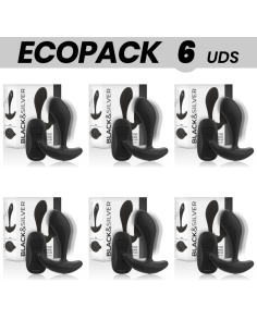 ECOPACK 6 VIENETAI - BLACKandSILVER DWAYNE ANALINIS KAIŠTIS SILIKONINIS NUOTOLINIO VALDYMO VALDYMAS