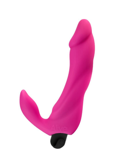 ALIVE - BIFUN PRO VIBRATORIUS DILDO ROŽINIS 14,9 CM