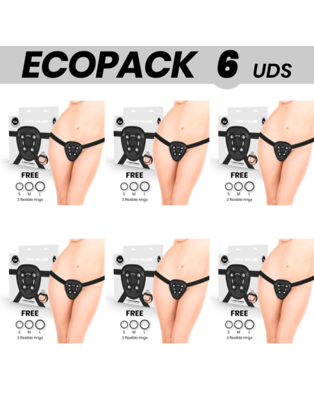 ECOPACK 6 VIENETAI - REGULIUOJAMI COCK MILLER DIRŽAI SU ŽIEDAIS