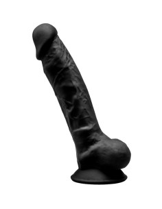 SILEXD - MODEL 1 REALISTIC PENIS PREMIUM SILEXPAN SILICONE BLACK 17.5 CM