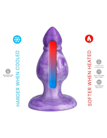 SILEXD - QUEEN ANAL PLUG FANTASY SKYSTAS SILIKONAS TERMOAKTYVUS VIOLETINIS 9,2 CM