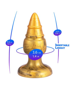 SILEXD - GOLDY ANAL PLUG FANTASY LIQUID SILICONE THERMOREACTIVE GOLDEN 9.2 CM