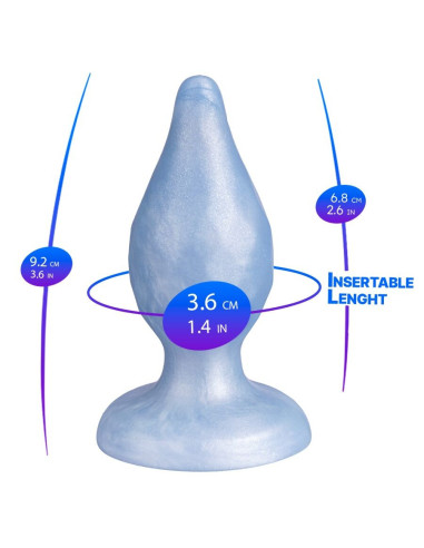 SILEXD - DIAMOND ANAL PLUG FANTASY LIQUID SILICONE THERMOREACTIVE PEARL BLUE 9.2 CM