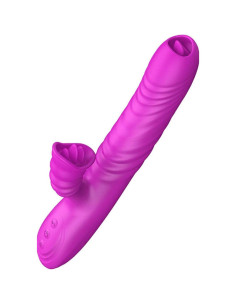 ARMONY - ANGELIA DAUGIAFUNKCINIS VIBRATORIUS DVIGUBAS LIEŽUVIS, VIOLETINIS ŠILDYMO EFEKTAS