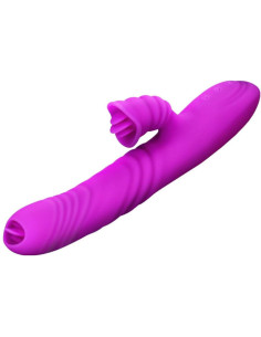 ARMONY - ANGELIA DAUGIAFUNKCINIS VIBRATORIUS DVIGUBAS LIEŽUVIS, VIOLETINIS ŠILDYMO EFEKTAS 2