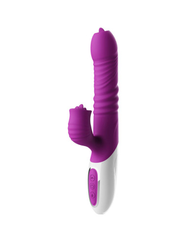 ARMONY - Dvigubas liežuvio vibratorius ir stumiantis violetinės spalvos šilumos efektas
