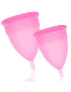 STERCUP - FDA SILIKONINĖ MENSTRUACINĖ TAURELĖ PAKUOTĖJE, SL DYDIS, ROŽINIS
