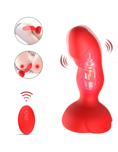 ARMONY - EXTREME A BLOOM ROSE VIBRATORIUS IR ANALINIS KAIŠTUKAS SU NUOTOLINIO VALDYMO VALDYMU, RAUDONAS