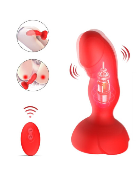 ARMONY - EXTREME A BLOOM ROSE VIBRATORIUS IR ANALINIS KAIŠTUKAS SU NUOTOLINIO VALDYMO VALDYMU, RAUDONAS