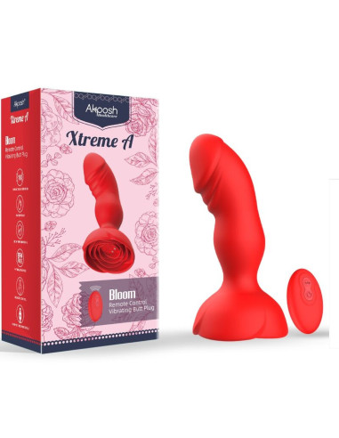 ARMONY - EXTREME A BLOOM ROSE VIBRATORIUS IR ANALINIS KAIŠTUKAS SU NUOTOLINIO VALDYMO VALDYMU, RAUDONAS