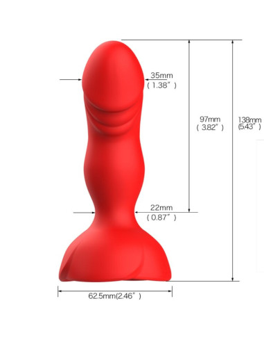 ARMONY - EXTREME A BLOOM ROSE VIBRATORIUS IR ANALINIS KAIŠTUKAS SU NUOTOLINIO VALDYMO VALDYMU, RAUDONAS