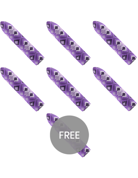 CUSTOM BULLETS - ĮKRAUNAMOS GYVATĖS SPALVOS VIOLETINĖS MAGNETINĖS 10 INTENSYVUMŲ 6 1 NEMOKAMAI