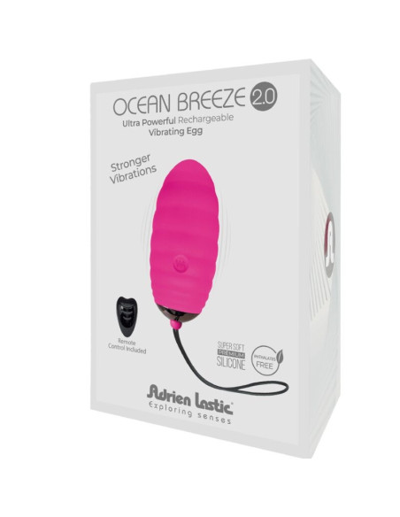 ADRIEN LASTIC - OCEAN BREEZE 2.0 RECHARGEABLE VIBRATING EGG REMOTE CONTROL PINK