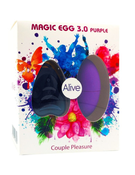 ALIVE - MAGIC EGG 3.0 VIBRUOJAMAS KIAUŠINIS SU NUOTOLINIO VALDYMO PULTELIU, VIOLETINIS