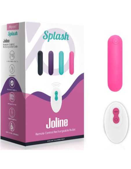 ARMONY - SPLASH JOLINE VIBRATOR BULLET SILICONE REMOTE CONTROL 10 VIBRATIONS 65 X 15 CM PINK