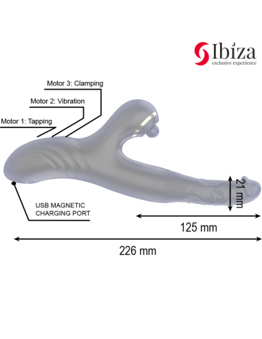 IBIZA - TWO DRAGONS DOUBLE VIBRATOR BLACK