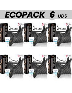 ECOPACK 6 UNITS - IBIZA TWO DRAGONS DOUBLE VIBRATOR BLACK