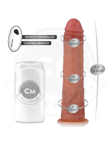 COCK MILLER - REALISTIC DILDO WITH SUCTION CUP AND VIBRATION WITH REMOTE CONTROL 21.5 CM