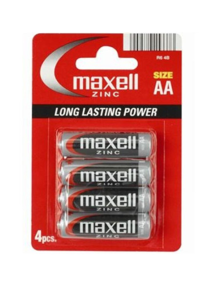 MAXELL - PILA SALINA MANGANESO AA R6 4 Vnt