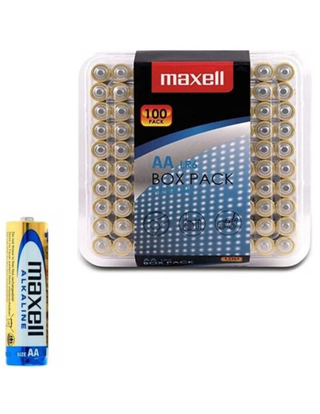 MAXELL - ŠARMINĖS AA LR6 BATERIJOS, 100 BATERIJOS
