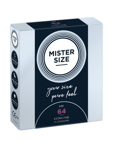 MISTER SIZE - PREZERVATYVAI, XXL DYDIS 64 MM (3 VIENETAI)