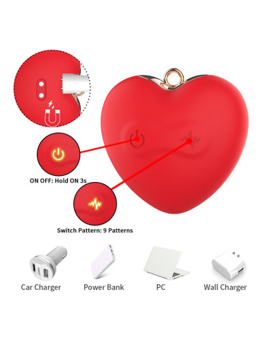 ARMONY - MAGNETIC NIPPLE CLAMPS WITH VIBRATION BUTTERFLY SHAPE RED